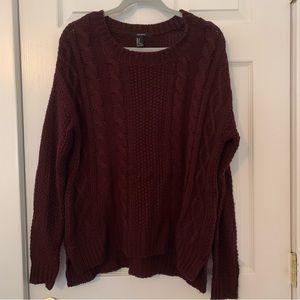 Forever 21 Maroon Crewneck Sweater